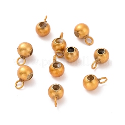 925 スターリングシルバーのチューブベイル  ラウンド  アンティーク黄金  7.5~8x4x4mm  穴：1.5mm  内径：0.9mm  約80個/10g&nbsp;STER-D036-21AG