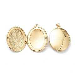 Brass Locket Pendants&nbsp;KK-P199-09G