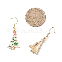 10 Pairs Alloy Enamel Christmas Tree Dangle Earrings&nbsp;EJEW-JE06538