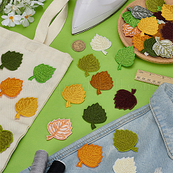 48Pcs 8 Colors Computerized Embroidery Cloth Hot Melt Adhesive Patches&nbsp;DIY-FG0007-93