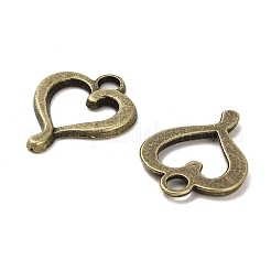合金のチベット風チャーム  カドミウムフリー＆鉛フリー  ハート  アンティークブロンズ  18x14.5x1.5mm  穴：2.1mm  約1408個/1000g&nbsp;FIND-C043-007AB