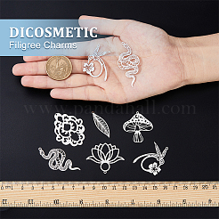 60Pcs 6 Style 201 Stainless Steel Pendants&nbsp;STAS-DC0014-26