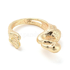 Brass Open Cuff Finger Rings&nbsp;RJEW-K254-08G