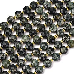 天然カンババジャスパービーズ連売り  シードビーズで  ファセットコインビーズ  フラットラウンド  6~6.5x4mm  穴：1mm  約50個/連  15.35''（39センチメートル）&nbsp;G-K389-B52-01