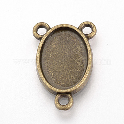 Tibetan Style Alloy Cabochon Connector Settings&nbsp;TIBE-T006-10x14-AB-FF