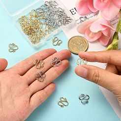 50Pcs 2 Colors 304 Stainless Steel Hook Clasps&nbsp;STAS-CJ0002-12