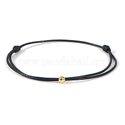 Brass Round Ball Polyester Cord Braided Bracelets&nbsp;QR8302-4