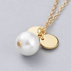 Glass Pearl Pendant Necklaces&nbsp;NJEW-JN02536