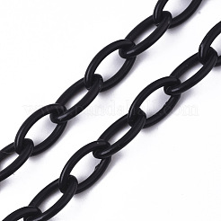 不透明なアクリルアズキチェーン  馬の目  ミックスカラー  13x8x2mm  18.5インチ〜19.29インチ（47~49cm）/連&nbsp;X-SACR-N010-001