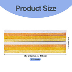 ラッキースターグリッターパウダー折り紙200枚  折りたたみストリップ  DIYクラフト用  ゴールド  240~245x9.5x0.1mm&nbsp;DIY-TADJ0001-09B