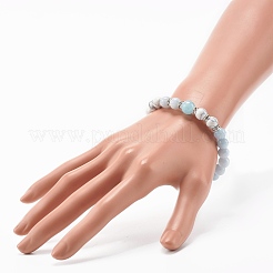 Natural Mixed Stone & Synthetic Howlite Round Beads Stretch Bracelet&nbsp;BJEW-JB06919