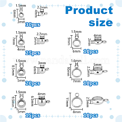 7種類のステンレススチール製チューブベイル  ステンレス鋼色  6~11x3~8x2.5~6.5mm  穴：1.5~2mm  内径：2.2~6mm&nbsp;STAS-PH0006-32
