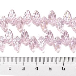 電気メッキガラスビーズセット  葉  パールピンク  11x7x4mm  穴：0.8mm  約78~80個/連  18.66~18.74''（47.4~47.6センチメートル）&nbsp;EGLA-B004-02A-AB09