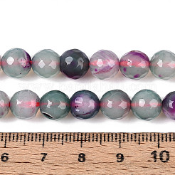 天然瑪瑙（染色・加熱）ビーズ連売り  多面カットラウンド  ライトブルー  8mm  穴：1mm  約46~48個/連  14.37~14.96''（36.5~38センチメートル）&nbsp;G-T139-8mm-88C