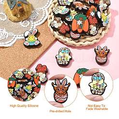 Easter Theme 20Pcs 5 Styles Food Grade Silicone Focal Beads&nbsp;SIL-CJ0002-95