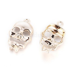 合金ペンダント  スカル  ライトゴールド  31x18.5x5mm  穴：2.5mm&nbsp;PALLOY-L222-016G-AAA