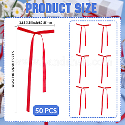 パーティーの装飾用ポリエステル製蝶結び50個  レッド  130~135x80~85x2mm&nbsp;DIY-GF0011-78C