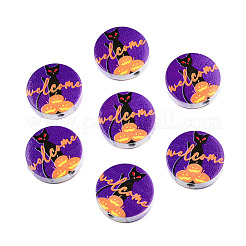 Halloween Printed Natural Wood Beads&nbsp;WOOD-T021-62
