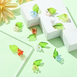 10Pcs 5 Colors Acrylic & Plastic Pendants&nbsp;OACR-YW0001-63
