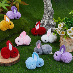 28Pcs 7 Colors Wool Felt Ball&nbsp;AJEW-SC0031-37A