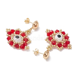 Glass Seed Beads Stud Earrings&nbsp;EJEW-MZ00270-02
