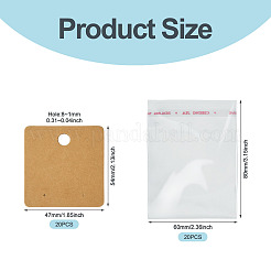 20Pcs Paper Earring Display Cards&nbsp;CDIS-TADJ0002-01F