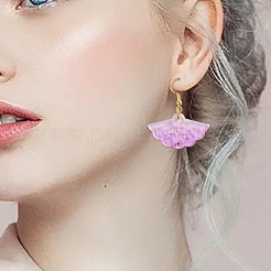 DIY ファンガラスダングルイヤリング作成キット  ミックスカラー  6~20x6~34.5x0.7~3.5mm  穴：1.2~4.5mm&nbsp;DIY-YW0010-46
