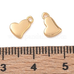 シーグレース真鍮チャーム  ハートチャーム  ニッケルフリー  18KGP本金メッキ  6x8.5x1mm  穴：1mm&nbsp;XGRQ7H001-968G