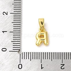 ラックメッキ真鍮チャーム  18KGP本金メッキ  長持ちメッキ  カドミウムフリー＆鉛フリー  文字r  10x6x2mm  穴：5x2.5mm&nbsp;KK-C053-04G-R