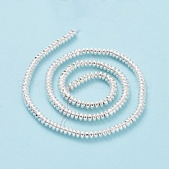 電気メッキ磁気無し合成ヘマタイトビーズ連売り  グレードAA  長持ちメッキ  ロンデル  銀メッキ  4x2mm  穴：1mm  約175個/連  15.7インチ（40cm）&nbsp;G-L485-04B-S
