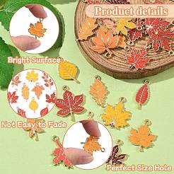 50Pcs 25 Styles Autumn Theme Alloy Enamel Pendants&nbsp;ENAM-CJ0006-65