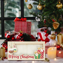 Christmas Theme Wooden Rectangle Money Holder&nbsp;AJEW-WH20006-282C