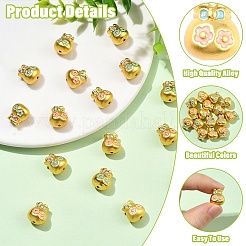 8Pcs 2 Colors Alloy Enamel European Beads&nbsp;FIND-YW0013-10