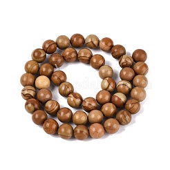 Natural Wooden Jasper/Wood Lace Stone Beads Strands&nbsp;G-Q601-13A-04