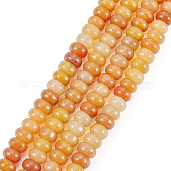 2連売り天然レッドアベンチュリンビーズ連売り  ロンデル  10x6mm  穴：0.8mm  約61個/連  15.04インチ（38.2cm）&nbsp;G-TA0002-24
