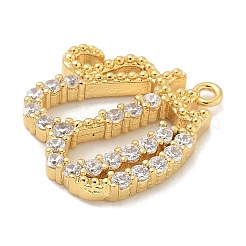 Rack Plating Brass Micro Pave Cubic Zirconia Pendants&nbsp;KK-L224-053G