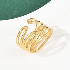 304 Stainless Steel Adjustable Open Cuff Rings for Women&nbsp;LS-RJEW-K299-02G