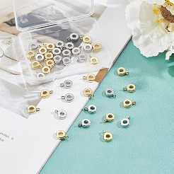 真鍮チューブベイル40色2個  ループベイル  リング保釈ビーズ  長持ちメッキ  めっきされる金及び銀色  11x8x3mm  穴：2mm  内径：3mm  20個/カラー&nbsp;KK-FH0003-49