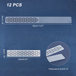 12Pcs 12 Patterns Plastic Fondant Stencil&nbsp;DIY-GL0001-56B