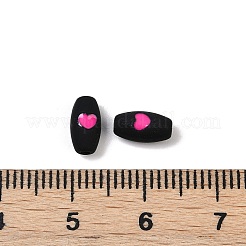 塗装合金ビーズをスプレー  鉛フリー＆ニッケルフリー＆カドミウムフリー  丸棒  ブラック  8x4.5x4mm  穴：1.2mm&nbsp;PALLOY-S038-16I