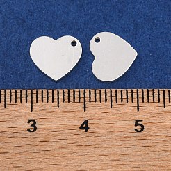 スターリングシルバーのハートチャーム925個  銀  9x10x1mm  穴：1.1mm&nbsp;STER-F057-04S