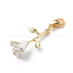 Alloy Enamel Rose Pendant Decorations&nbsp;HJEW-JM00760-02