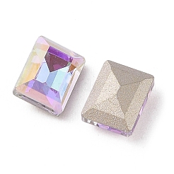 ガラスラインストーンカボション  フラットバック＆バックメッキ  多面カット  長方形  vitrail light  8x6x3.7mm&nbsp;RGLA-L029-05A-VLLA