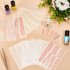 12Pcs 6 Colors Imitation Metal Line Nail Art Stickers&nbsp;MRMJ-OC0003-93