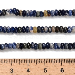 天然石ソーダライトビーズ連売り  ロンデル  4x2mm  穴：0.9mm  約160~162個/連  14.96~15.16インチ（38~38.5cm）&nbsp;G-Z110-B20-2x4mm