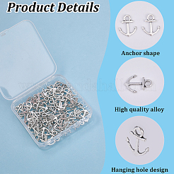チベット風アロイペンダント100個  チャームアンカー  アンティークシルバー  19x15x2mm  穴：3mm&nbsp;FIND-SC0023-09