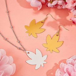30本10色アルミブランクペンダント  カエデの葉  ミックスカラー  43.5x35x1mm  穴：3mm  3個/カラー&nbsp;ALUM-FH0001-10