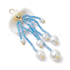 Glass Seed Beaded Jellyfish Pendants&nbsp;PALLOY-MZ00571-03