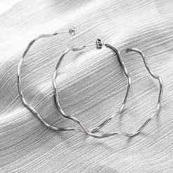 304 Stainless Steel Wavy Stud Earrings&nbsp;EJEW-R028-02P