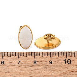304 Stainless Steel Natural White Shell Stud Earrings&nbsp;EJEW-Z103-09G